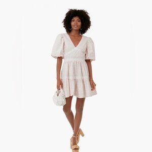 Tuckernuck Hyacinth House Elegant White Puff Sleeve Mini Dress